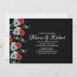 Invitación Hermosa vegetación floral de viña para boda mexica