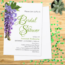 Invitación Hermosa Wisteria Púrpura Flores Ducha Bridal