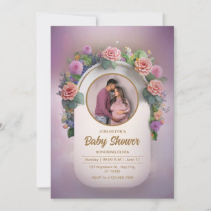 Invitación Hermosa y elegante foto Personalizado moderna en B