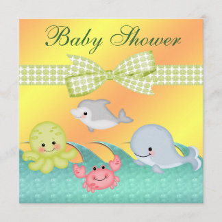 Invitación Hermosas criaturas del mar bebé Baby Shower