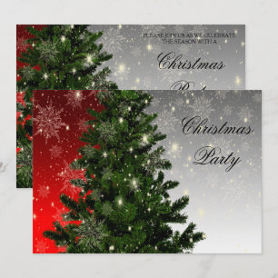 Invitación Hermosas escamas de hielo y árbol de Navidad con p
