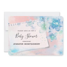 Hermosas Flores Azules sobre Fondo Rosa para Baby 