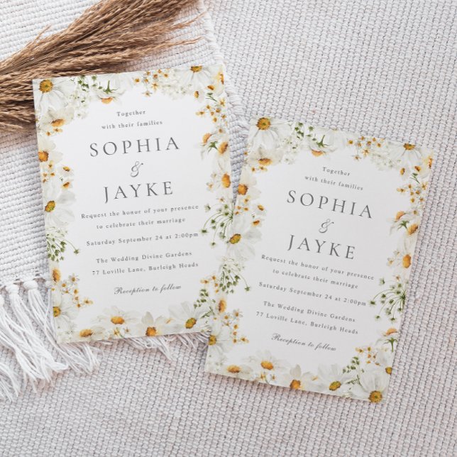 Invitación Hermosas Flores Blancas Boda de Primavera (Subido por el creador)