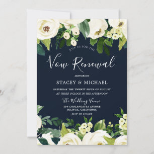 Invitación Hermosas Flores Blancas de Marina Primavera Renova