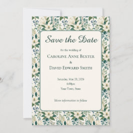 Invitación Hermosas flores blancas modernas y bayas