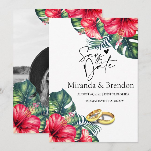 Invitación Hermosas flores, brillantes y tu imagen invit (Anverso / Reverso)