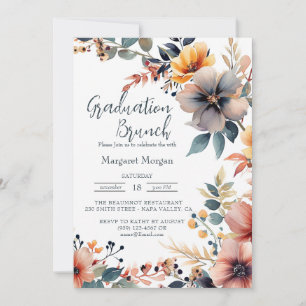 Invitación Hermosas flores coloridas ducha de novia