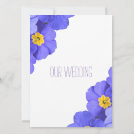 Invitación Hermosas flores de jardín azules cristianas religi
