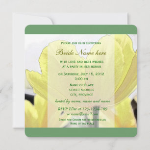 Invitación Hermosas flores de tulipán amarillas ducha de novi
