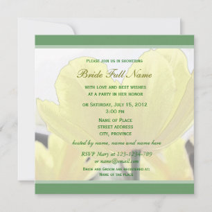 Invitación Hermosas flores de tulipán amarillo tulipanes verd