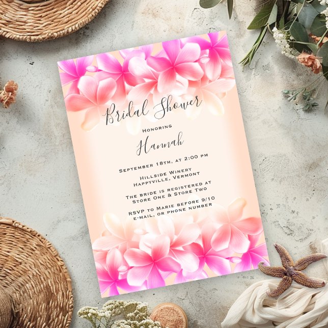 Invitación Hermosas flores hawaianas ducha de novias (Subido por el creador)