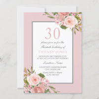 Hermosas flores invitan a Fiesta de cumpleaños 30 