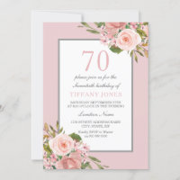 Hermosas flores invitan a fiesta de cumpleaños 70