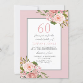 Invitación Hermosas flores invitan a fiesta de cumpleaños núm