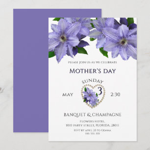 Invitación Hermosas Flores Malva, Celebración del Día de la M