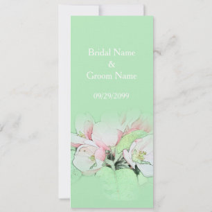 Invitación Hermosas flores rosadas de manzano en boda verde