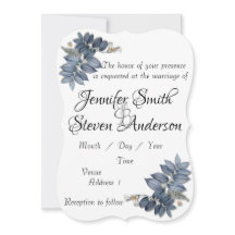 Hermosas hojas azules simples boda