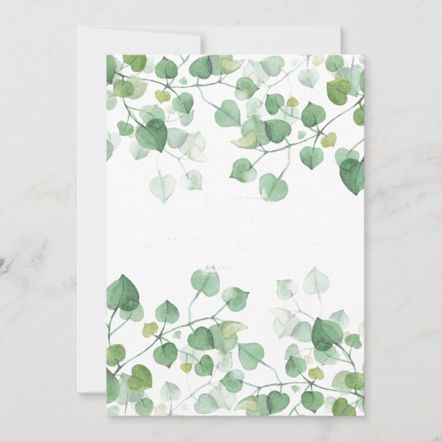 Invitación Hermosas hojas florales enmarcadas (Anverso)