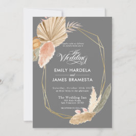Invitación Hermosas hojas rusas Boda de presupuesto acuático