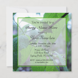 Invitación hermosas hojas verdes fres