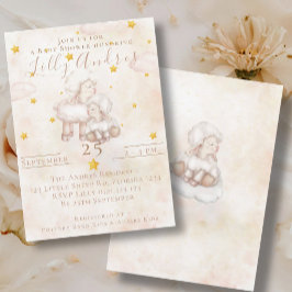 Invitación Hermosas ovejas estrellas de polvo de nube negra B