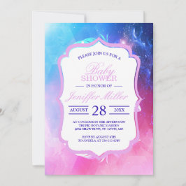 Invitación Hermosas plumas en el espacio.