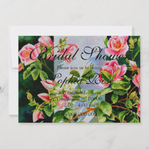 Invitación Hermosas rosas rojas rojas blancas color agua flor
