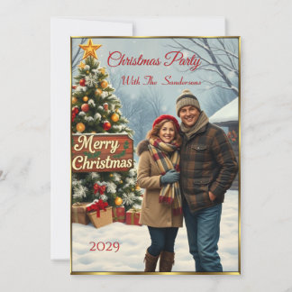 Invitación Hermoso almuerzo Fiesta de Navidades de la familia