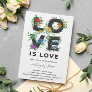 Invitación Hermoso amor floral es amor Boda gay
