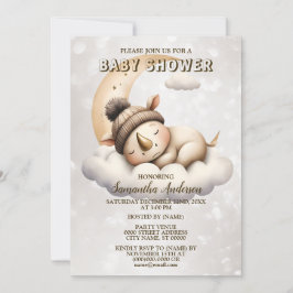 Invitación Hermoso animal de bebé que duerme en Baby Shower