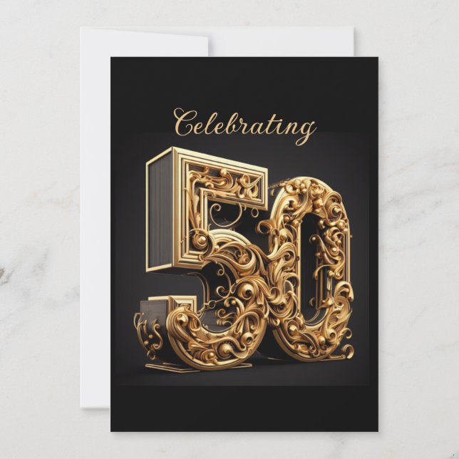 INVITACIÓN HERMOSO ANIVERSARIO DE ORO 50 BODA (Reverso)