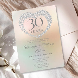 Invitación Hermoso aniversario de Pearl Heart 30 Bodas