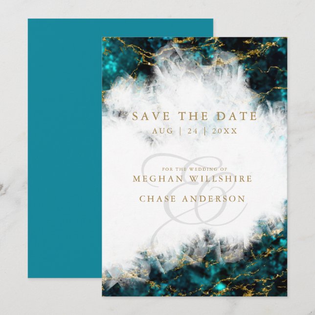 Invitación Hermoso Apatite Crystal Geode (Anverso / Reverso)