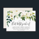 Invitación Hermoso bar de flores blancas Mitzvah Bat Mitzvah<br><div class="desc">Hermoso Bar de Flores Blancas Mitzvah Bat Mitzvah Adecuado tanto para Bar Mitzvah como para Bat Mitzvah</div>