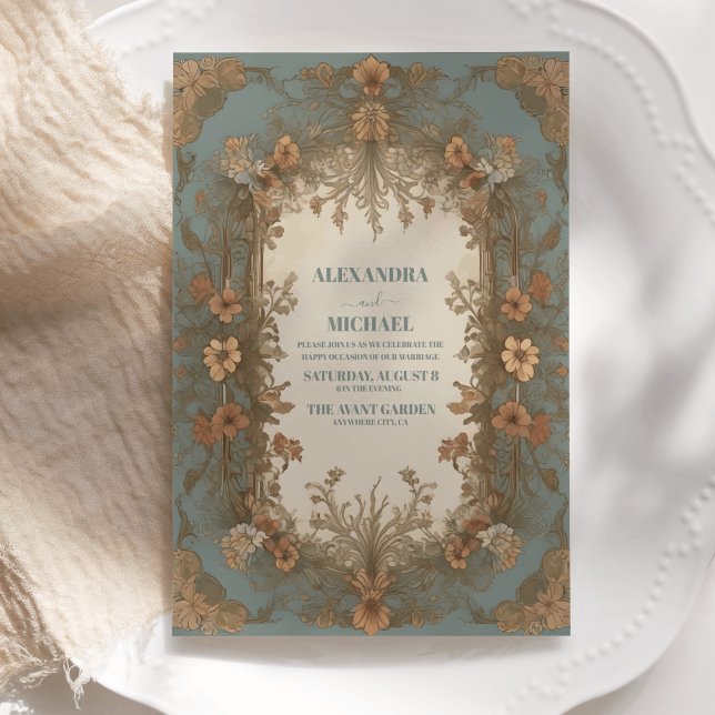 Invitación Hermoso Boda Art Nouveau de época (Subido por el creador)