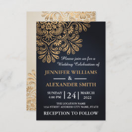 Invitación Hermoso Boda Azul de la Marina Real