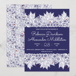 Invitación Hermoso Boda azul y blanco