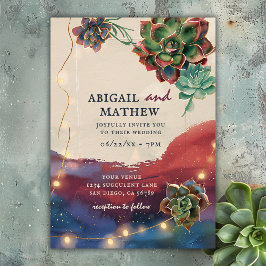 Invitación Hermoso Boda Cactus Sunset SoCal