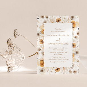 Invitación Hermoso Boda de acuarela Boho Wildflowers