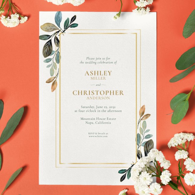Invitación Hermoso Boda de acuarela floral (Subido por el creador)