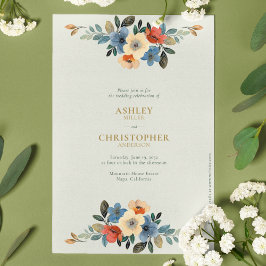 Invitación Hermoso Boda de arcilla floral