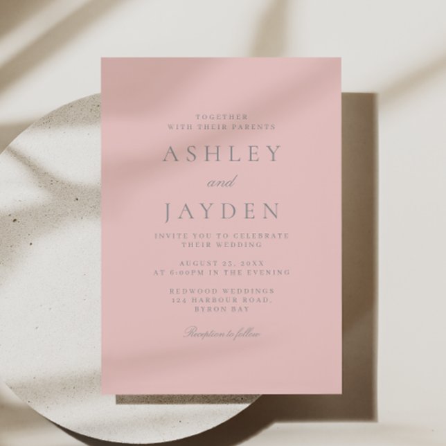 Invitación Hermoso Boda de Elegancia Rosa Dusty (Subido por el creador)