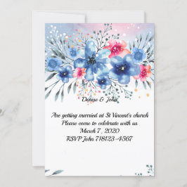 Invitación Hermoso Boda de flores acuáticas
