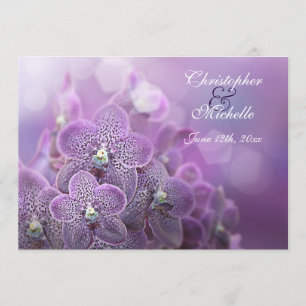Invitación Hermoso Boda de flores de orquídeas violetas
