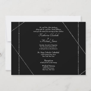Invitación Hermoso Boda de fotografía elegante en blanco y ne