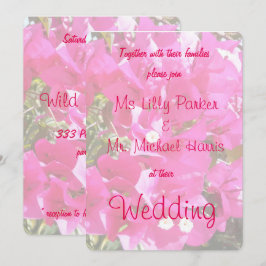 Invitación Hermoso Boda de impresión de buganvillas rosas