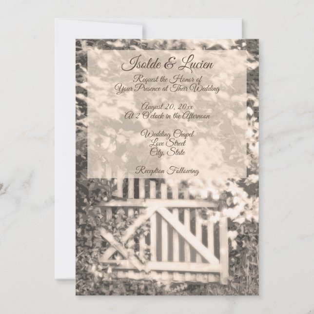 Invitación Hermoso Boda de la Puerta del Jardín (Anverso)