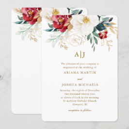 Invitación Hermoso Boda de Navidades florales