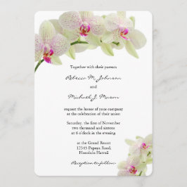 Invitación Hermoso Boda de orquídeas blancas y rosadas calien