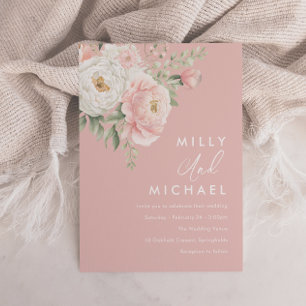 Invitación Hermoso Boda de Rubor Botanical Florals